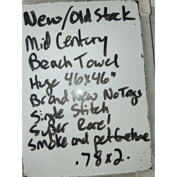 Vintage Mid Century Bath Sheet Beach Towel Retro Kitsch NOS Flowers 1960s MCM Hu - Picture 8 of 8